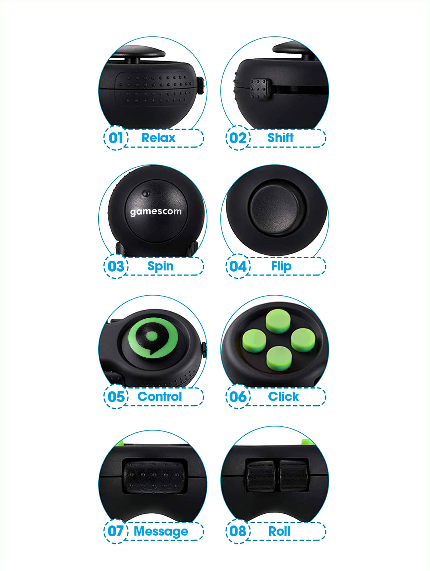 Fidget Controller 'STEALTH' in neon grün