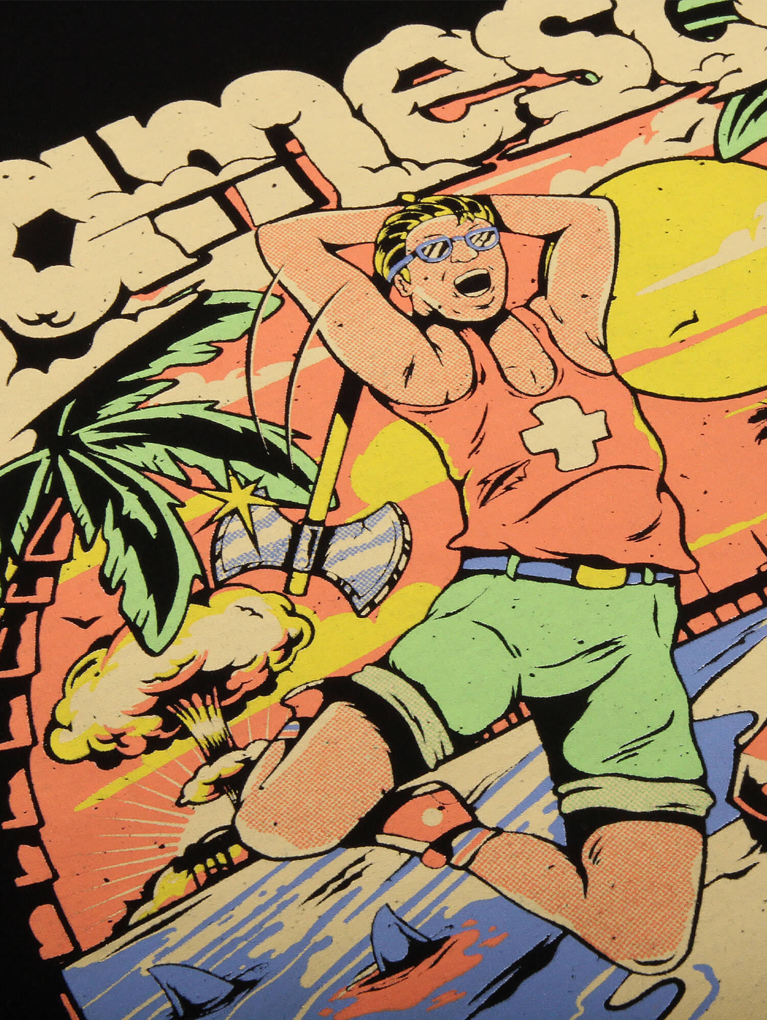 T-Shirt 'BEACH LIFE' (Unisex) in black