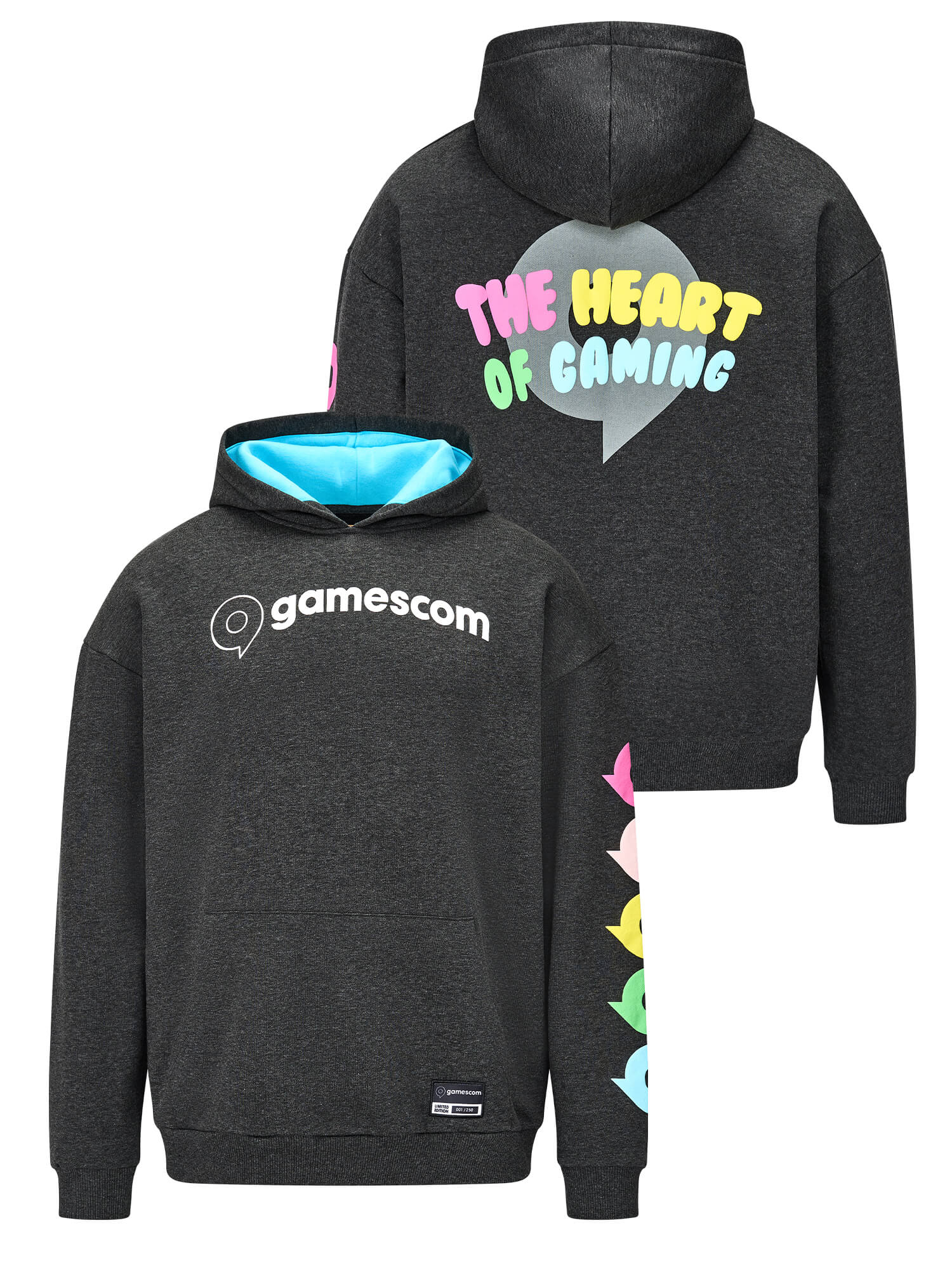 Limited Hoodie 'COMMUNITY' (Unisex) in dark heather grey
