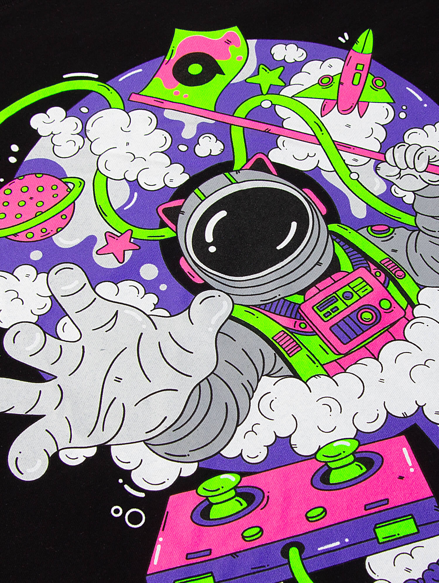 T-Shirt 'EXPLORATION SPACE' (Unisex) in schwarz