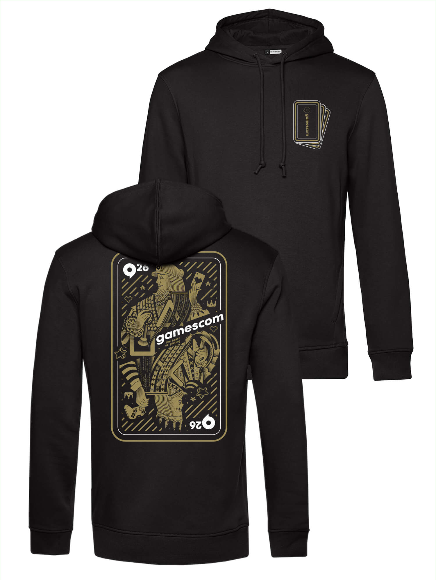 Hoodie 'GOLDEN CARDS' (Unisex) in schwarz