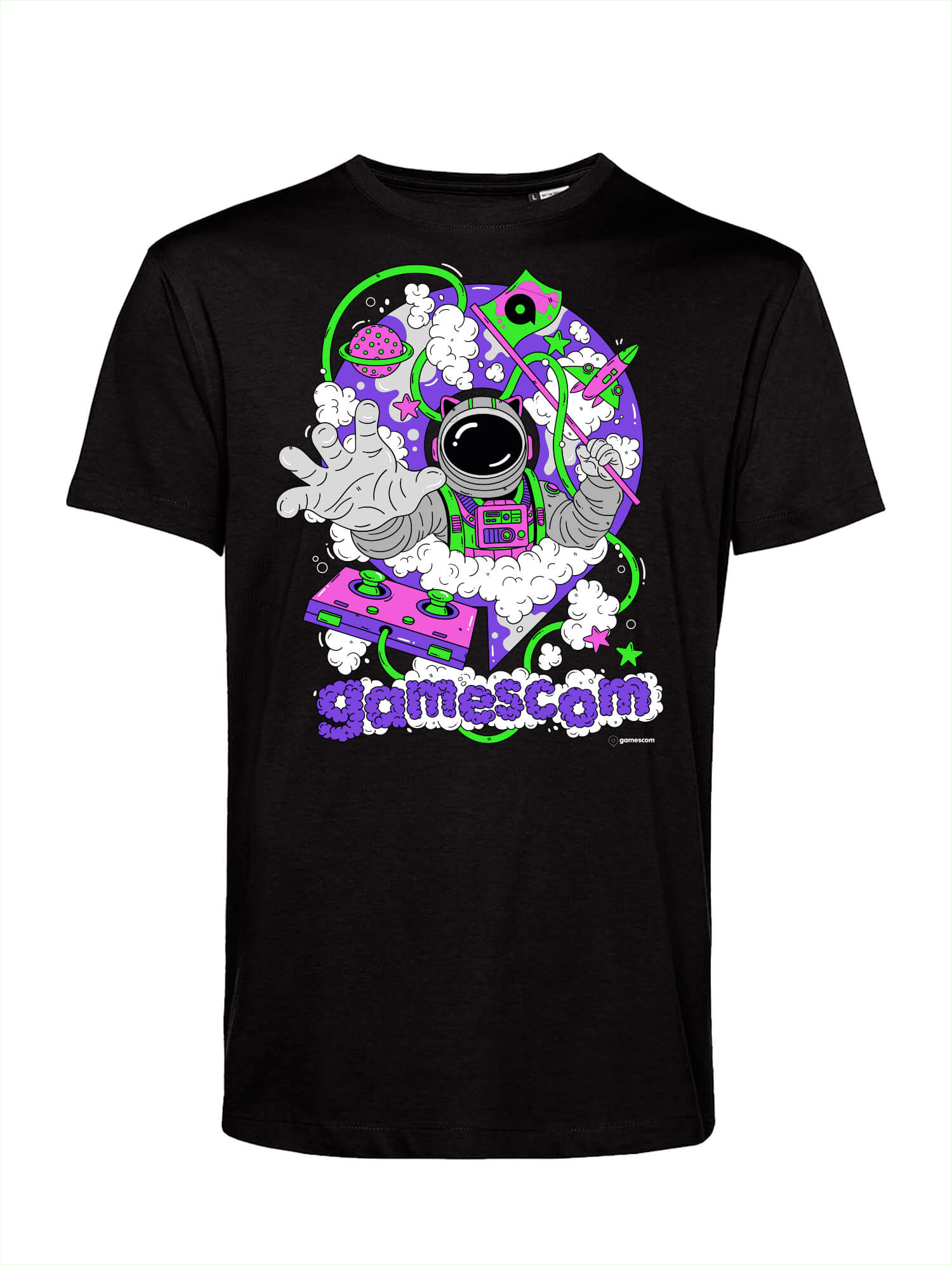 T-Shirt 'EXPLORATION SPACE' (Unisex) in schwarz